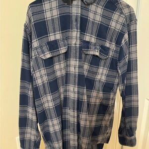 Faded Glory Men's Navy Plaid Shirt Jacket